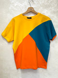 Dreifarbiges Damen-T-Shirt aus Baumwoll-Stretch