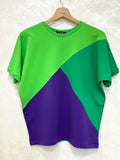 Dreifarbiges Damen-T-Shirt aus Baumwoll-Stretch